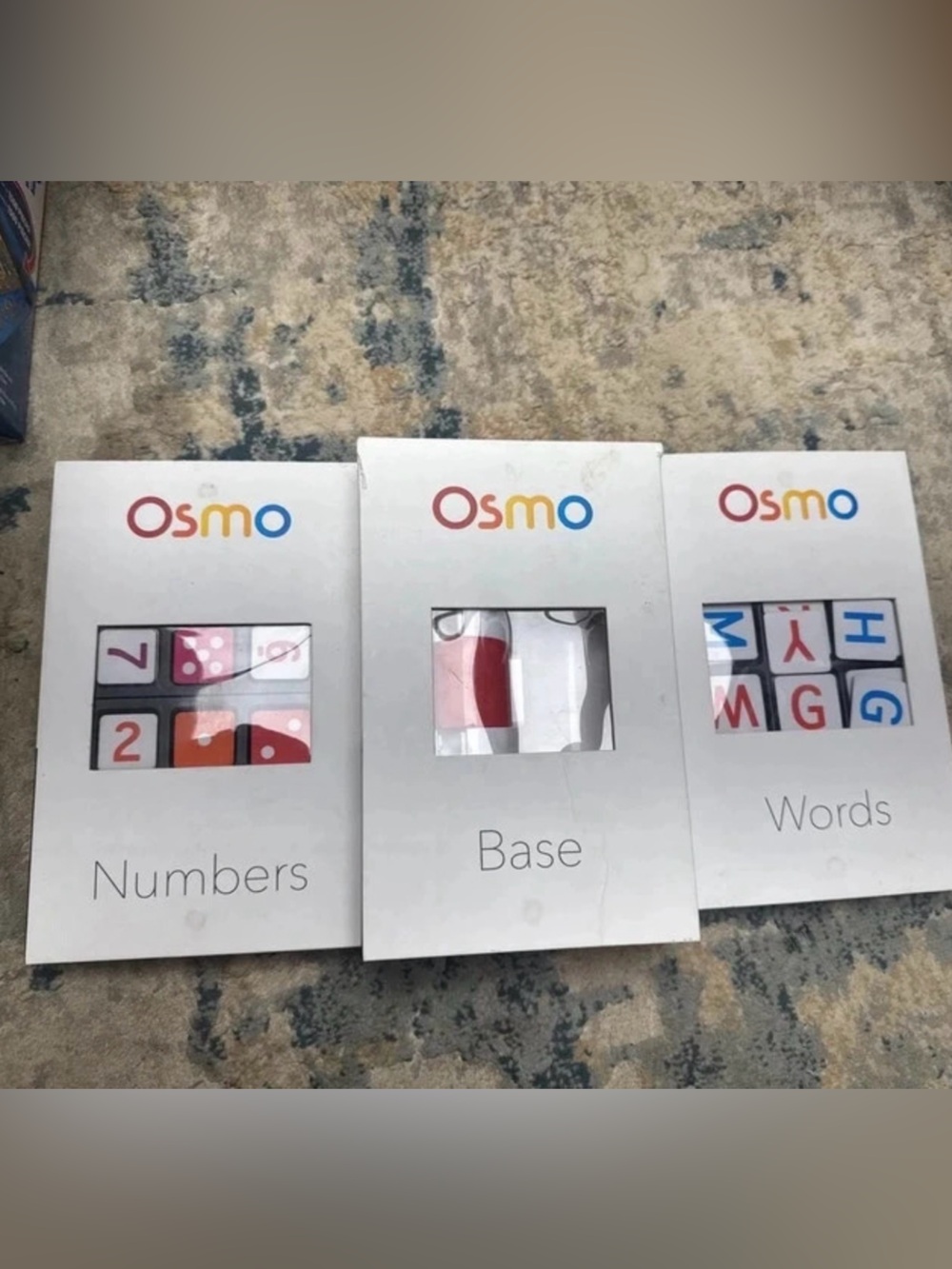 Osmo Base with Words & Numbers Game Tiles - White with Red Accents